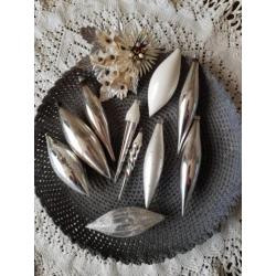 10 oude brocante antieke kerstballen ijspegels/kerst