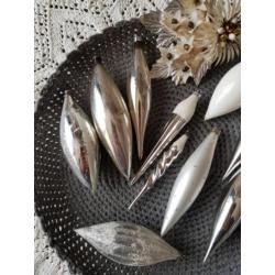 10 oude brocante antieke kerstballen ijspegels/kerst