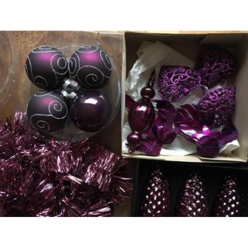 Kerstversiering paars (LUXE set)