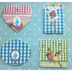 4 Houten hangers met Pip Studio afbeeldingen