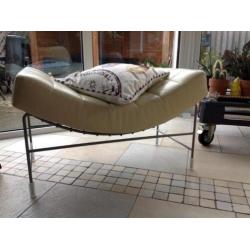 Leolux Volare poef/voetenbank, als nieuw ! Wit Senso Leer
