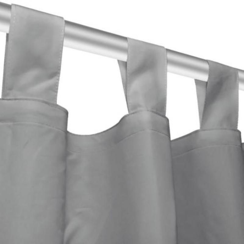 vidaXL Micro-satijnen gordijnen met lussen 140x225 cm grijs