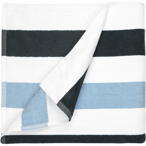 The One Towelling Strandhanddoek 90 x 190 cm Stripe Anthracite/light blue