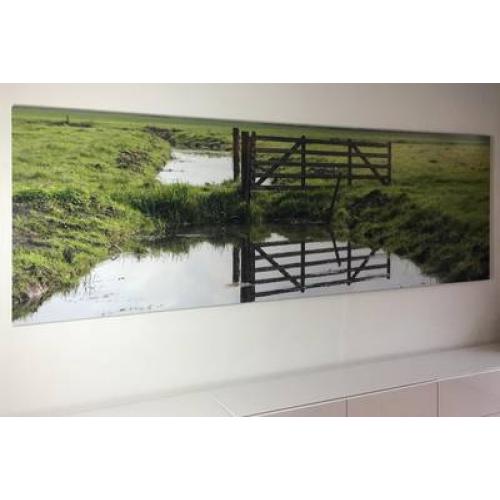 Foto verlijmd achter acrylaat 110x250 cm