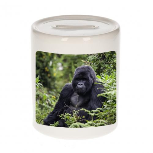 Foto gorilla spaarpot 9 cm - Cadeau gorilla apen liefhebber