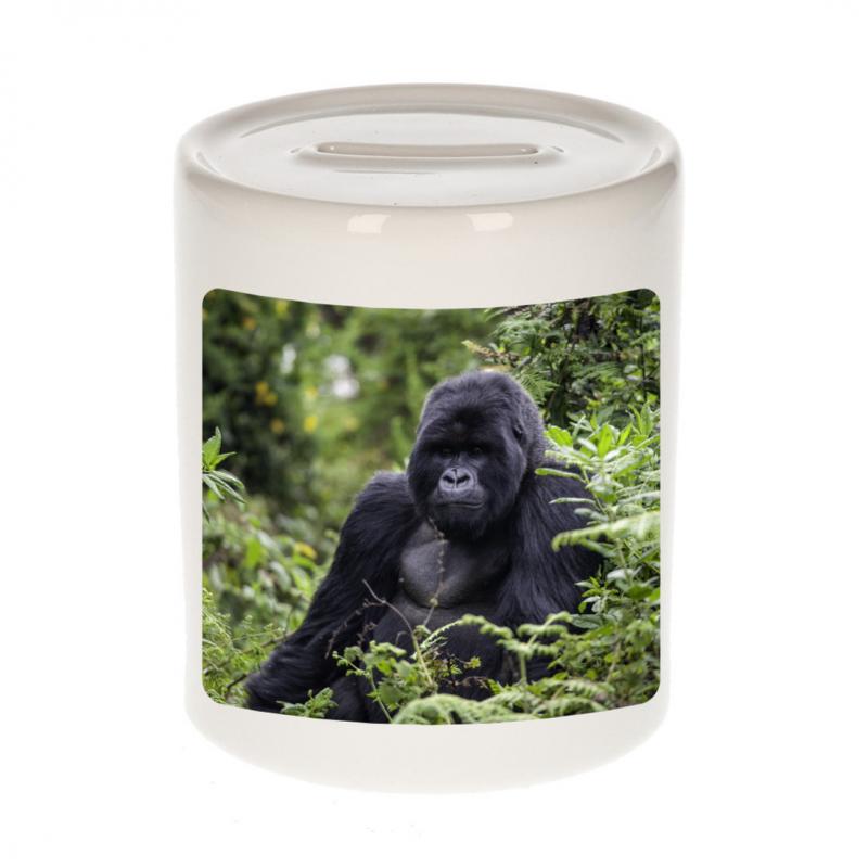 Foto gorilla spaarpot 9 cm - Cadeau gorilla apen liefhebber