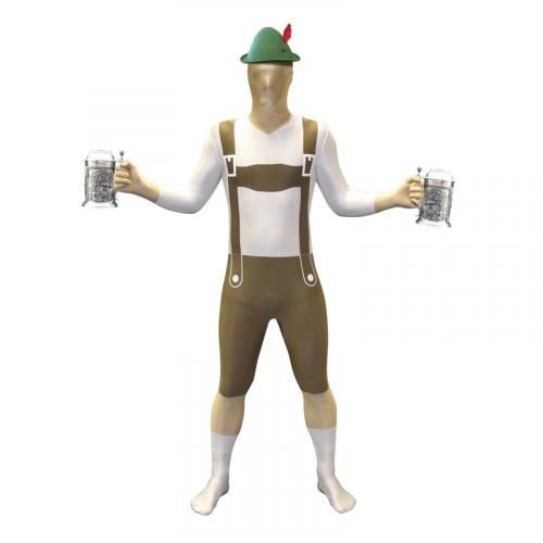 Morphsuit met lederhosen opdruk