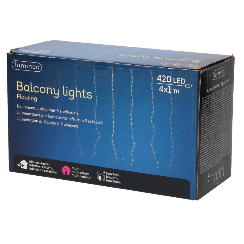 LED gordijnverlichting balkon gekleurd 420 lampjes